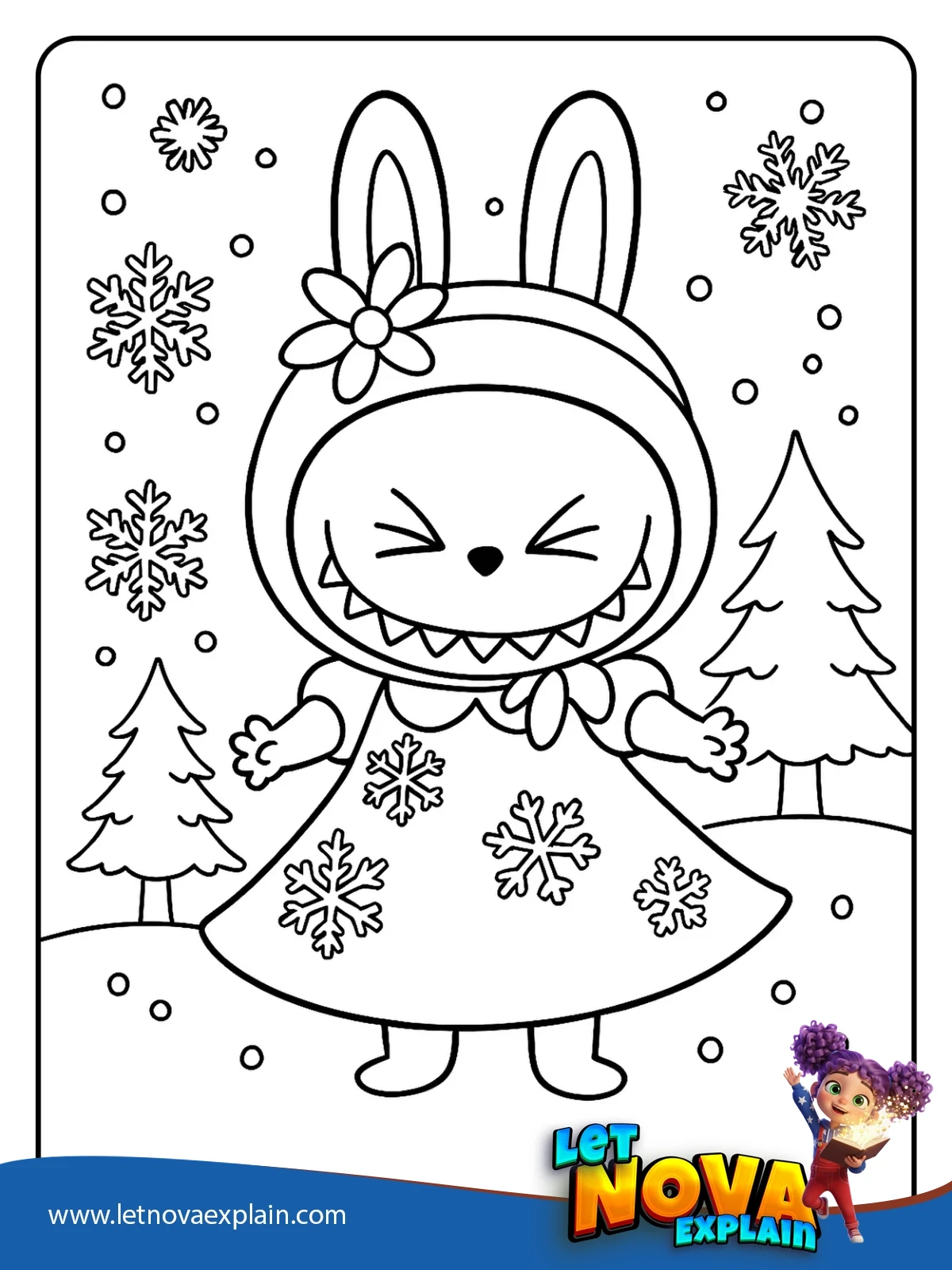 Frozen Labubu coloring — Coloring page