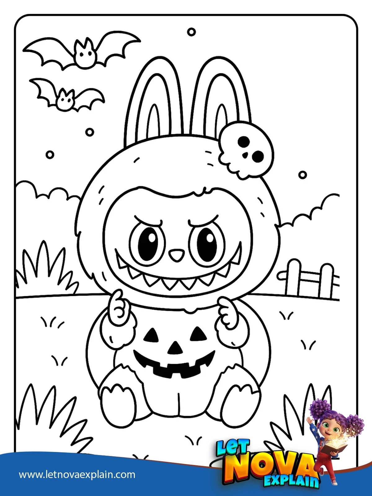 Halloween Labubu Night coloring — Coloring page