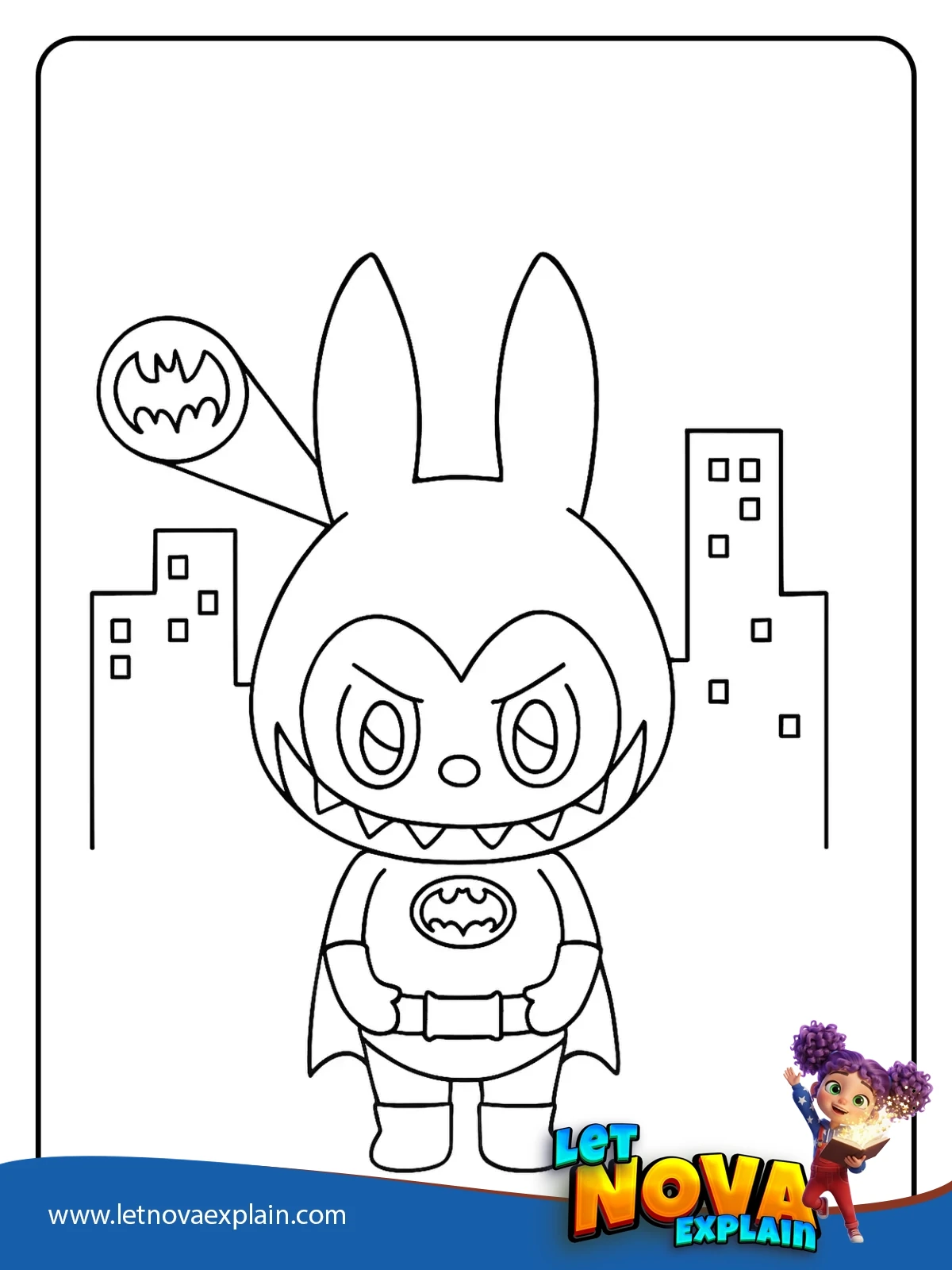 Labubu the Batman coloring — Coloring page