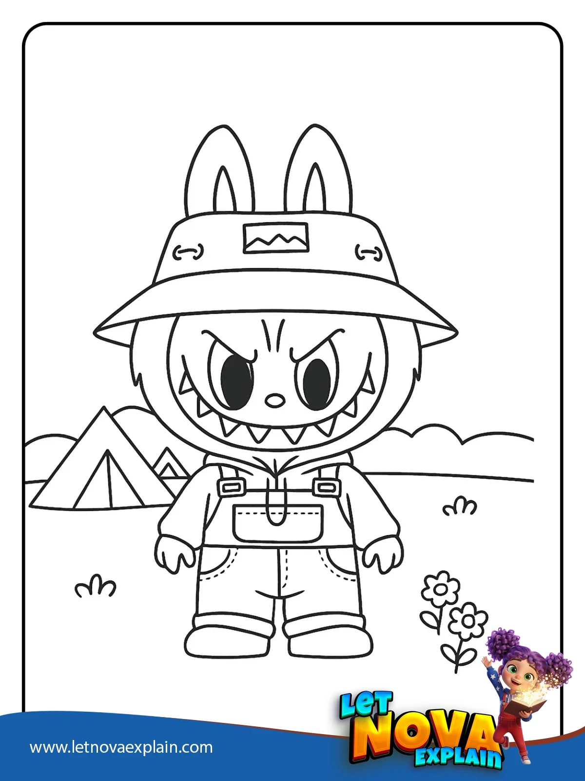 Labubu the Farmer coloring — Coloring page