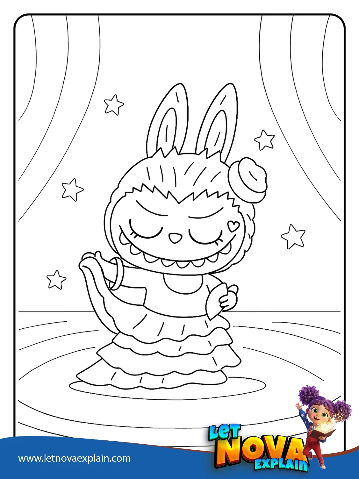 Labubu the Flamenco Dancer coloring — Coloring page