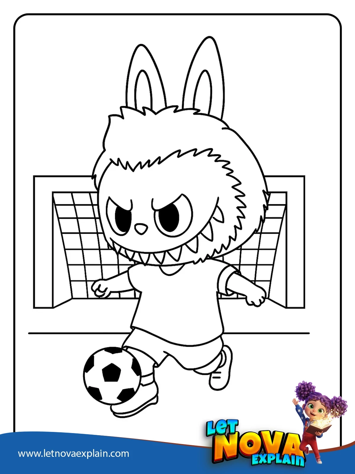 Labubu the Soccer Star coloring — Coloring page