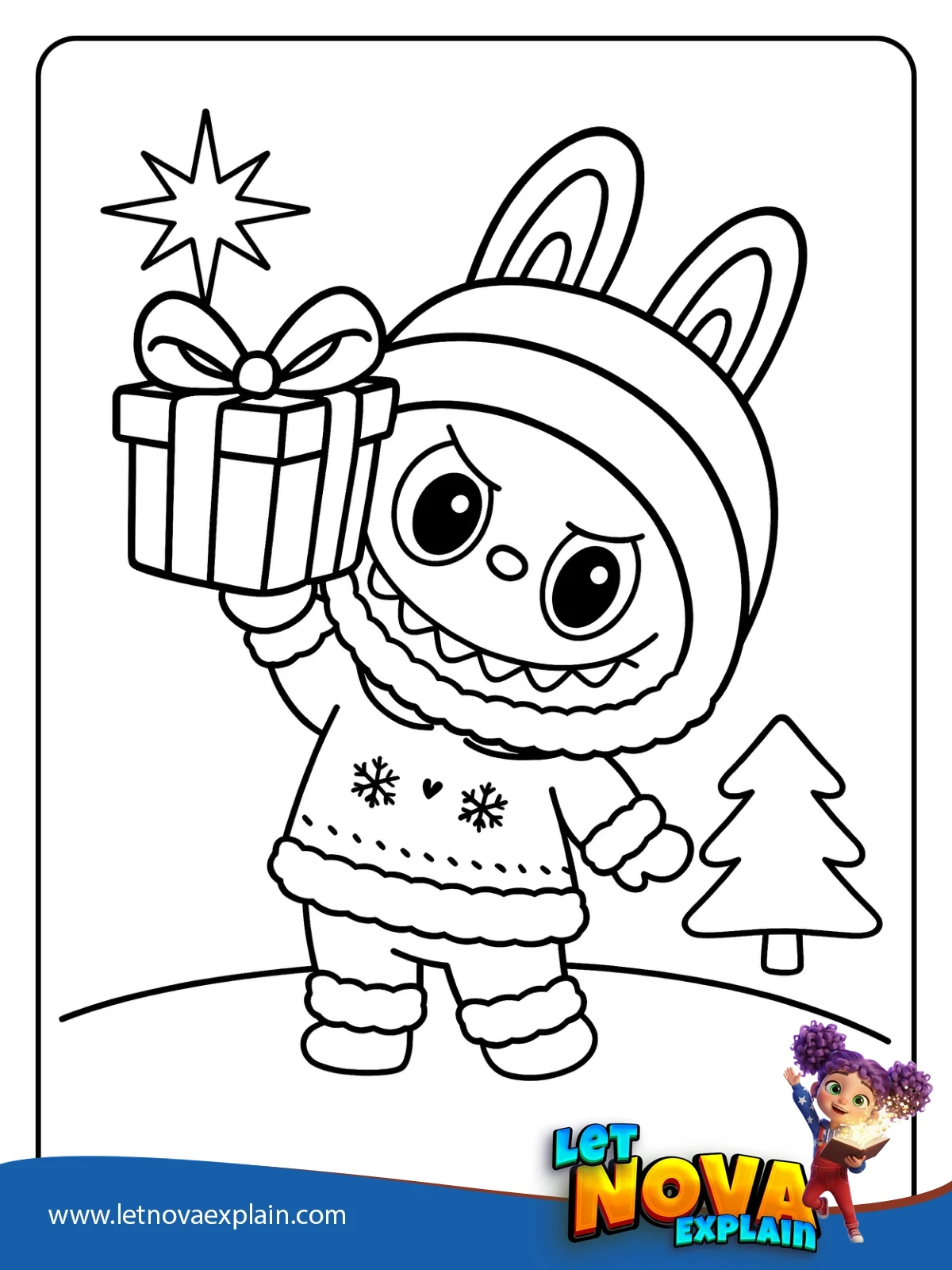 Labubus Christmas Present coloring — Coloring page