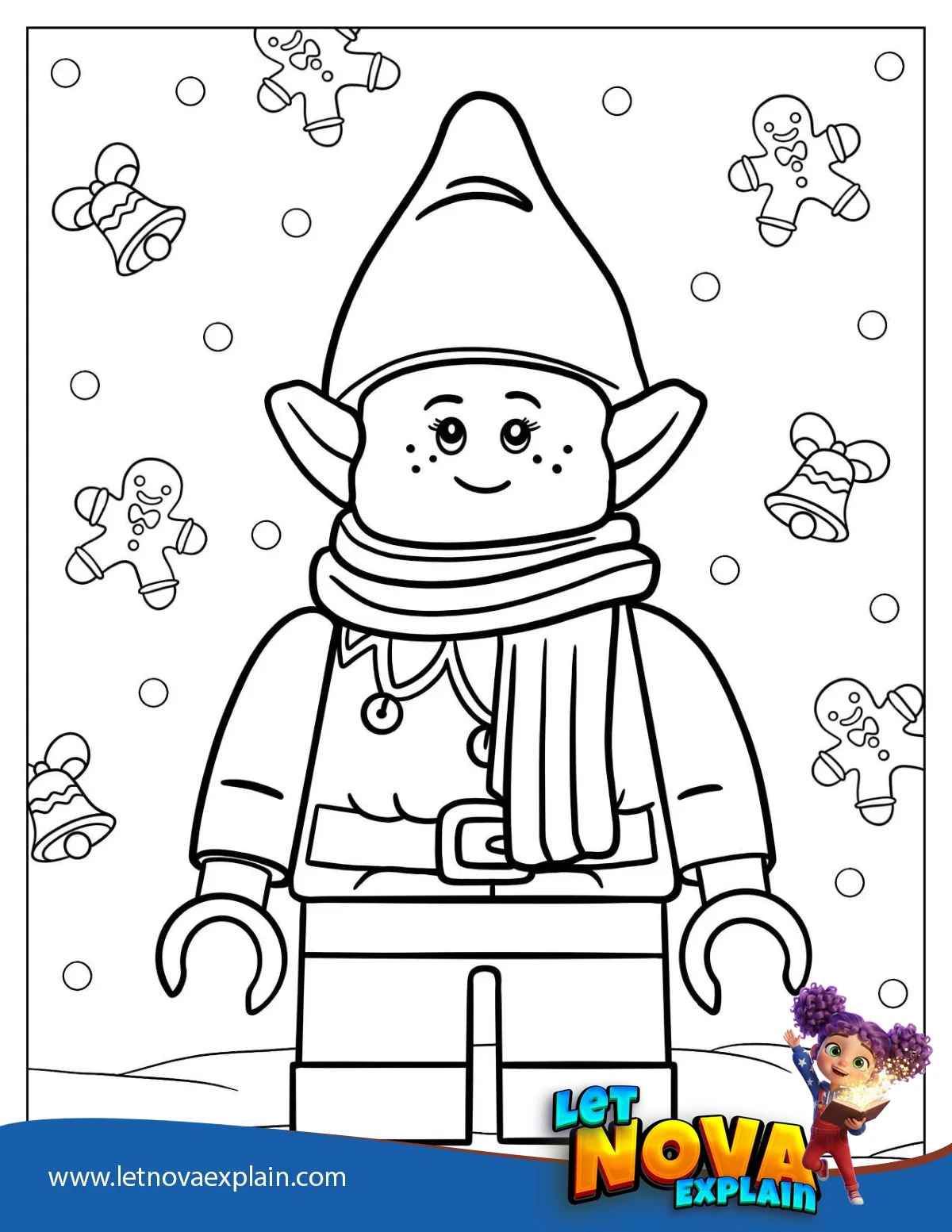 Coloring Page Of Lego Christmas Elf — Coloring page