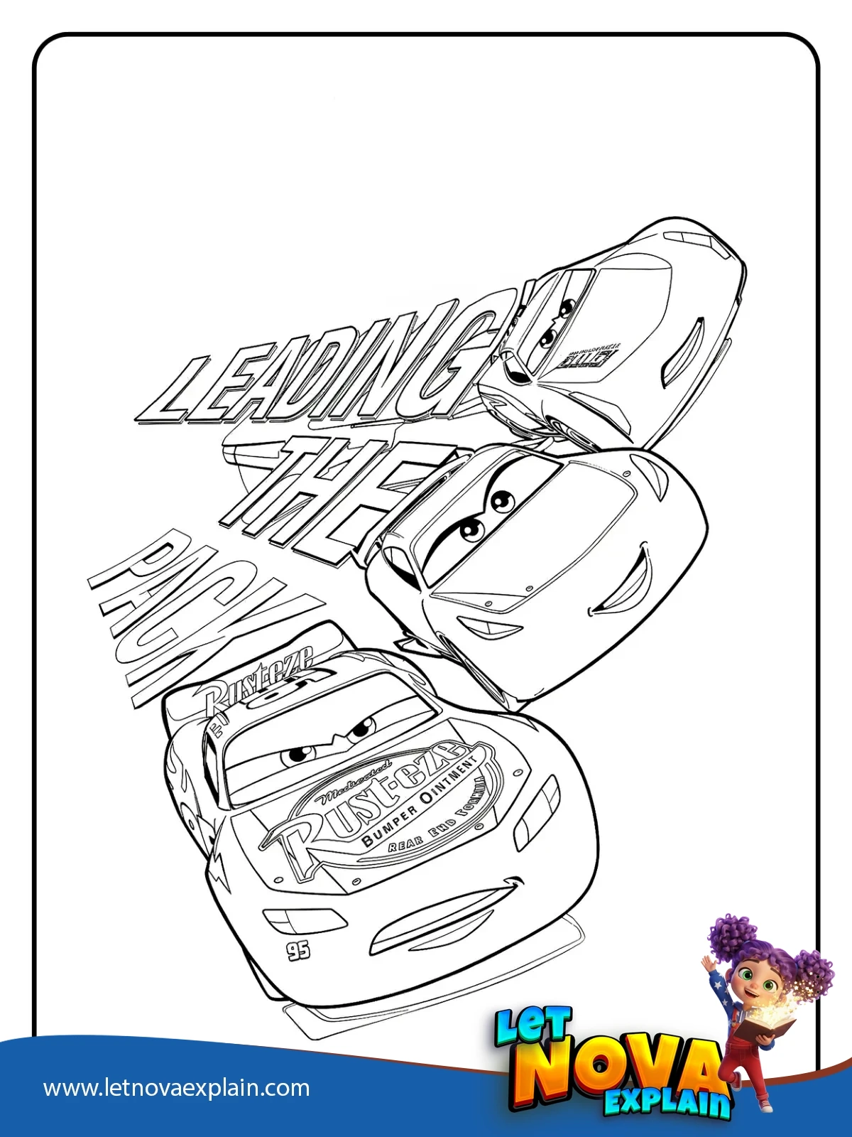 Lightning McQueen Leading the Pack coloring — Disegno da colorare