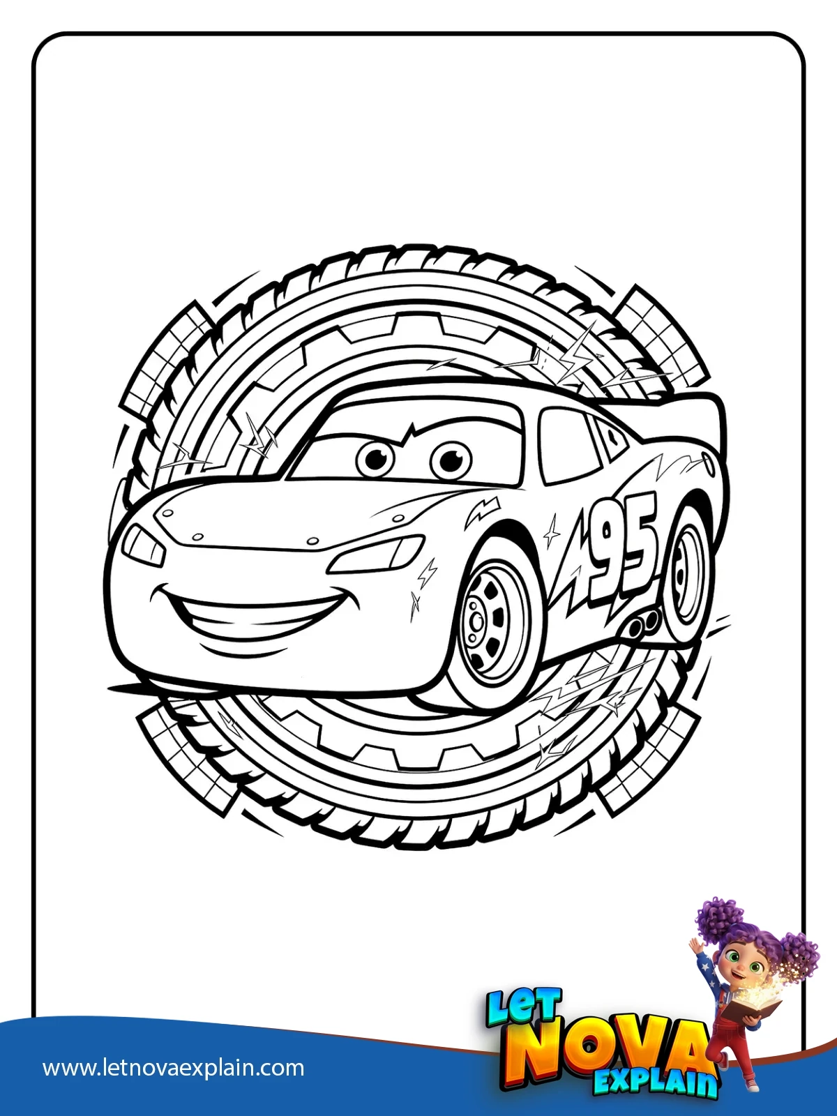 Lightning McQueen Tire Emblem coloring — Disegno da colorare