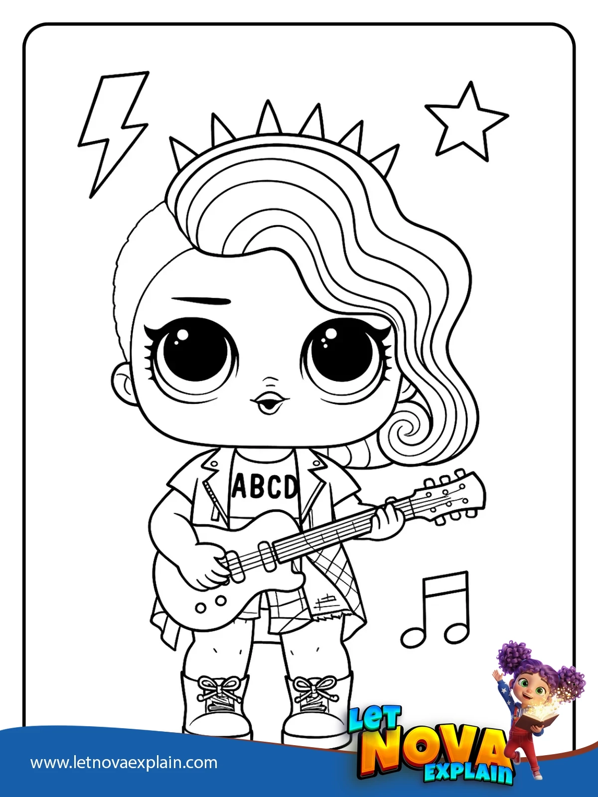 Rockers Guitar Jam coloring — PDF imprimible