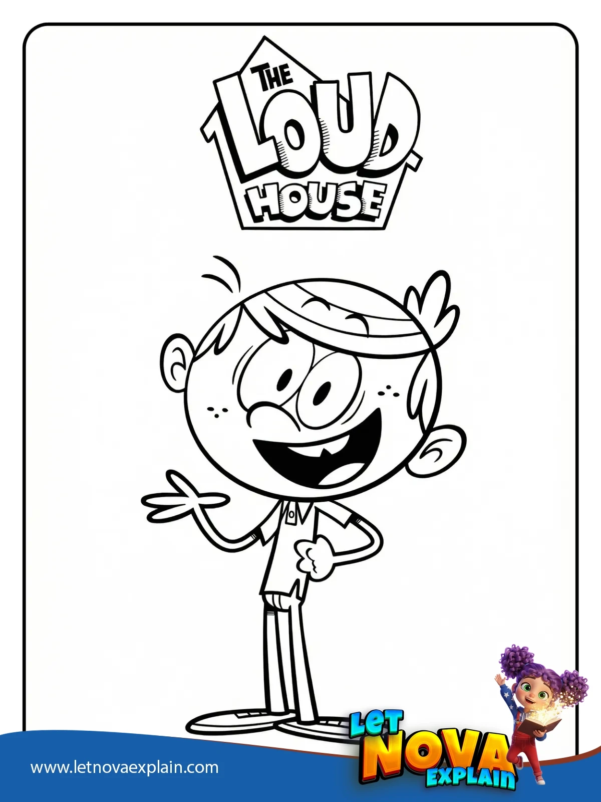 Lincoln Loud Friendly Wave coloring — Coloring page