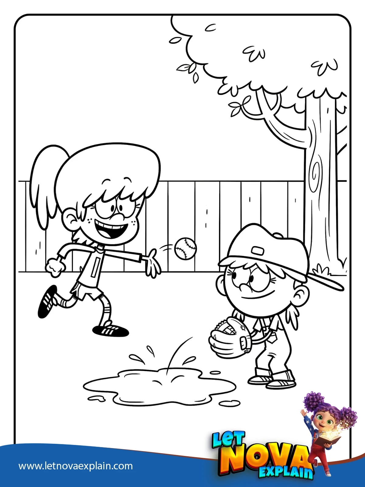 Muddy Backyard Catch coloring — Coloring page