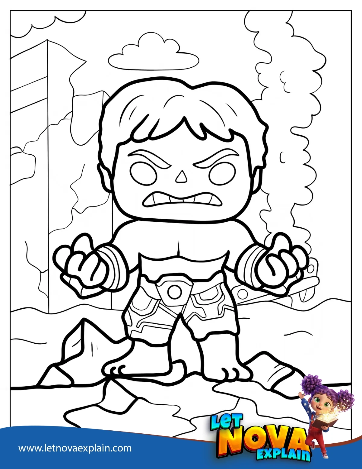 Angry Hulk Funko Pop Coloring Page — Printable PDF