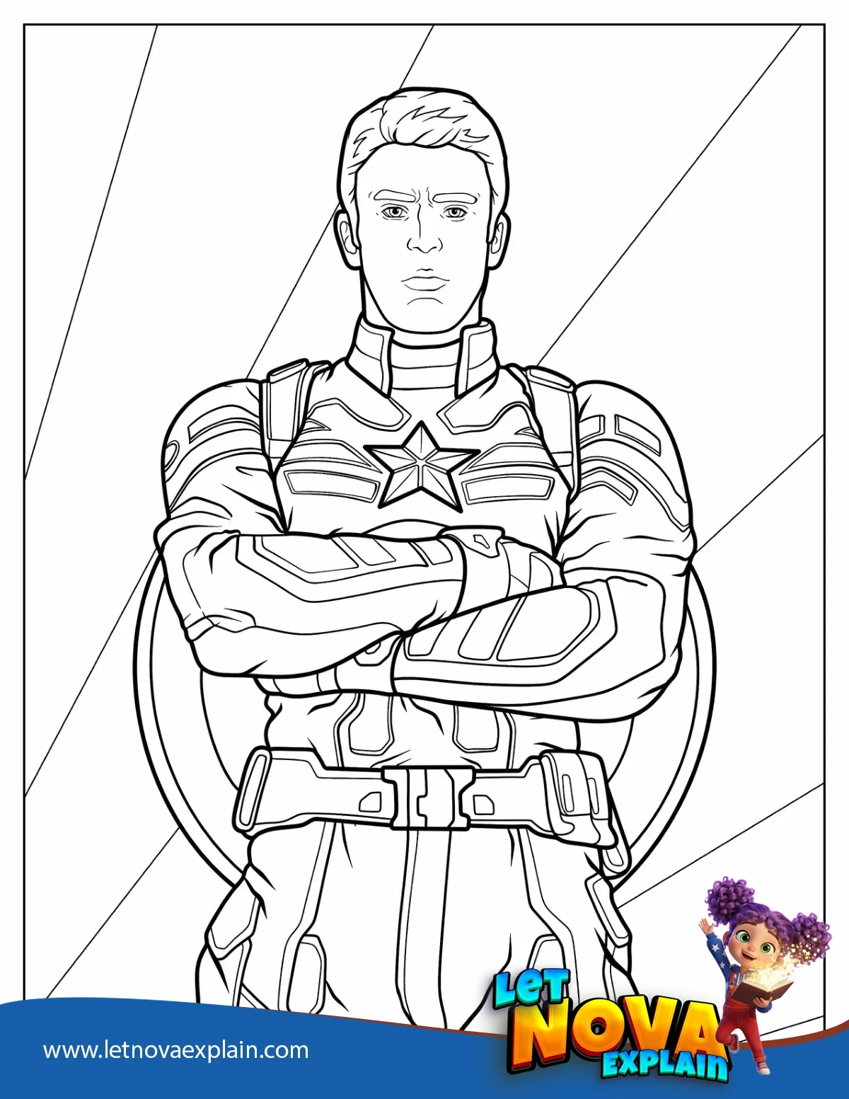Captain America Coloring Page — Disegno da colorare