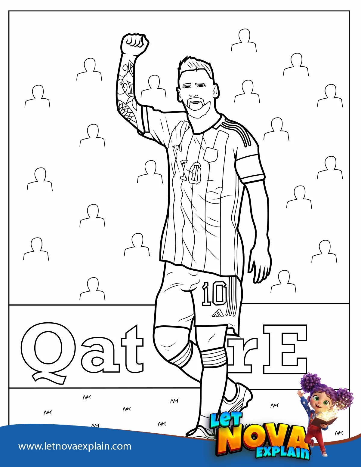 Lionel Messi Making Fist Pump — Coloring page