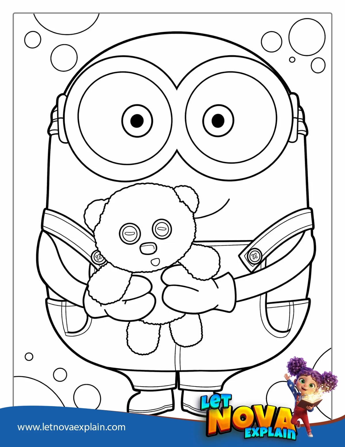 Easy Outline Of Minion Bob To Color For Kids — Coloring page
