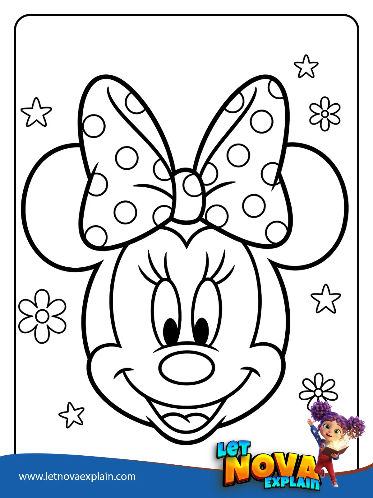 Minnie Close Up Smile coloring — PDF imprimible