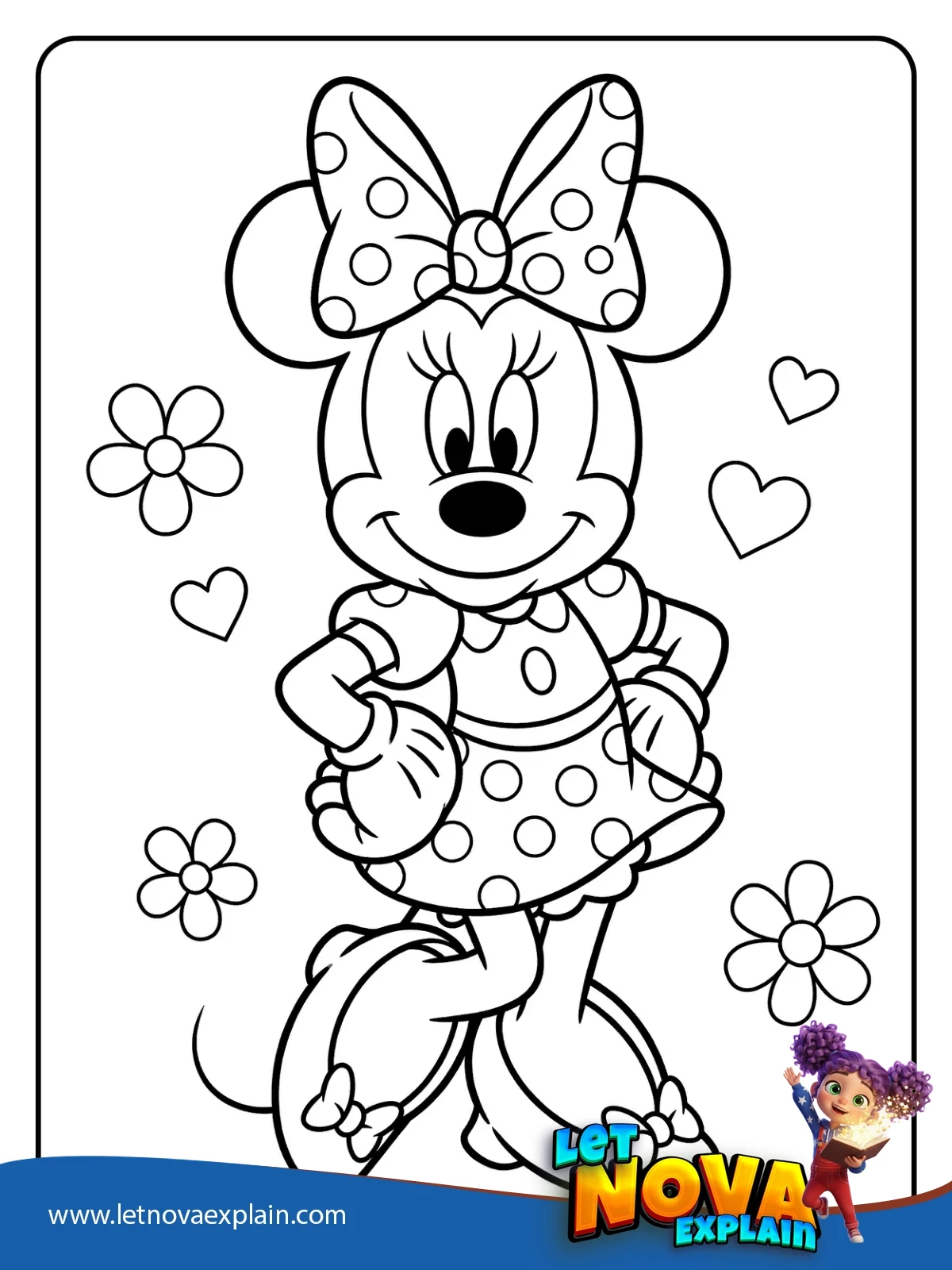 Minnie Hands on Hips coloring — PDF imprimible