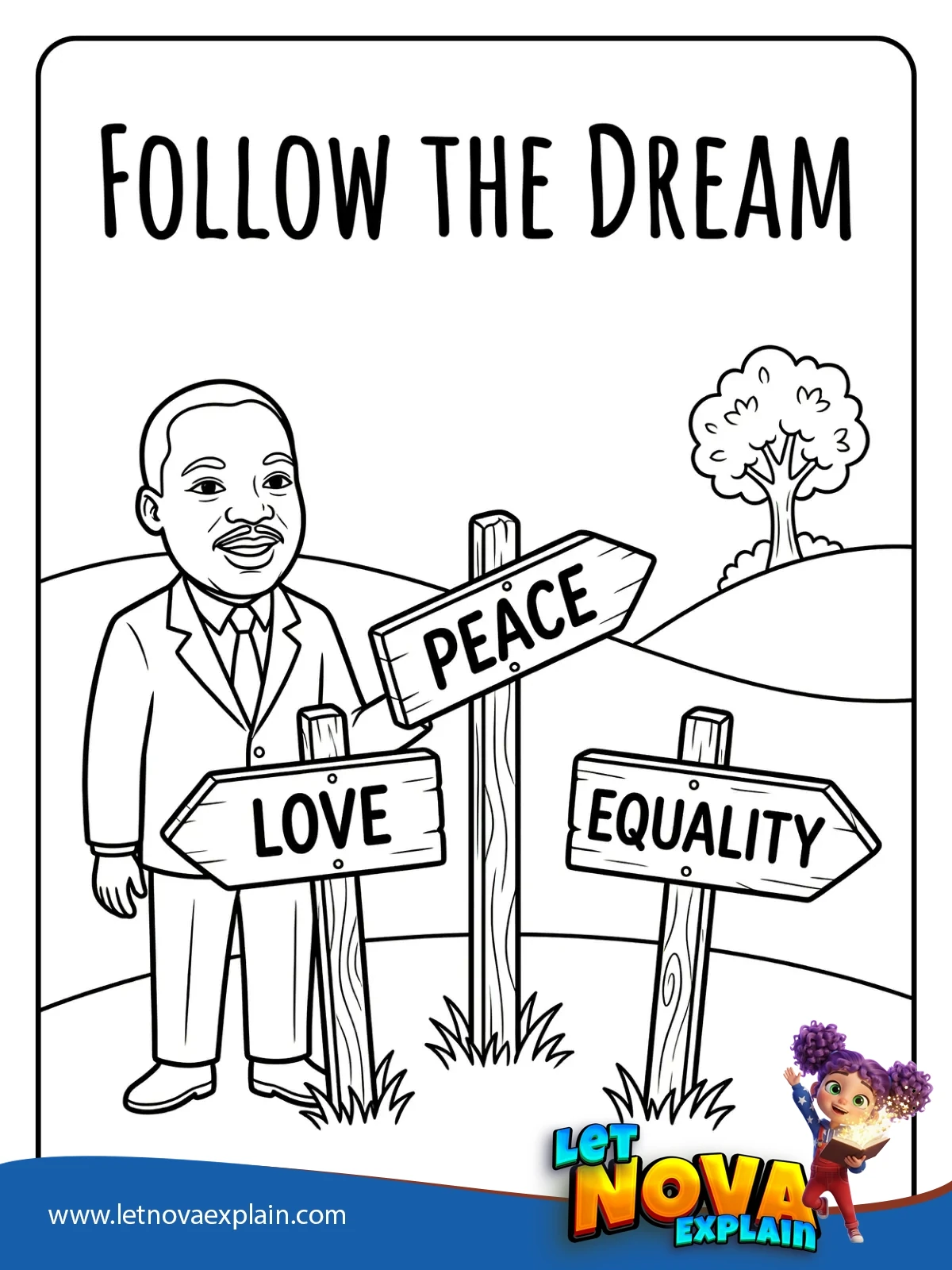 Dream Path Signs coloring — Printable PDF