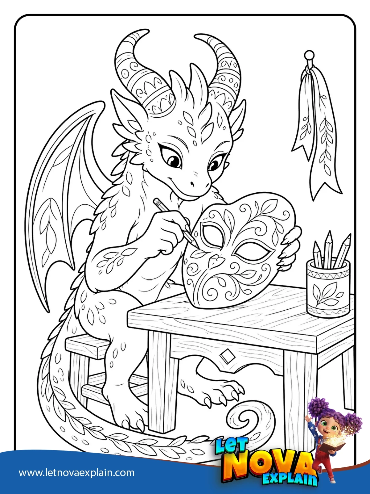 Winged Monsters Festival Mask coloring — Disegno da colorare