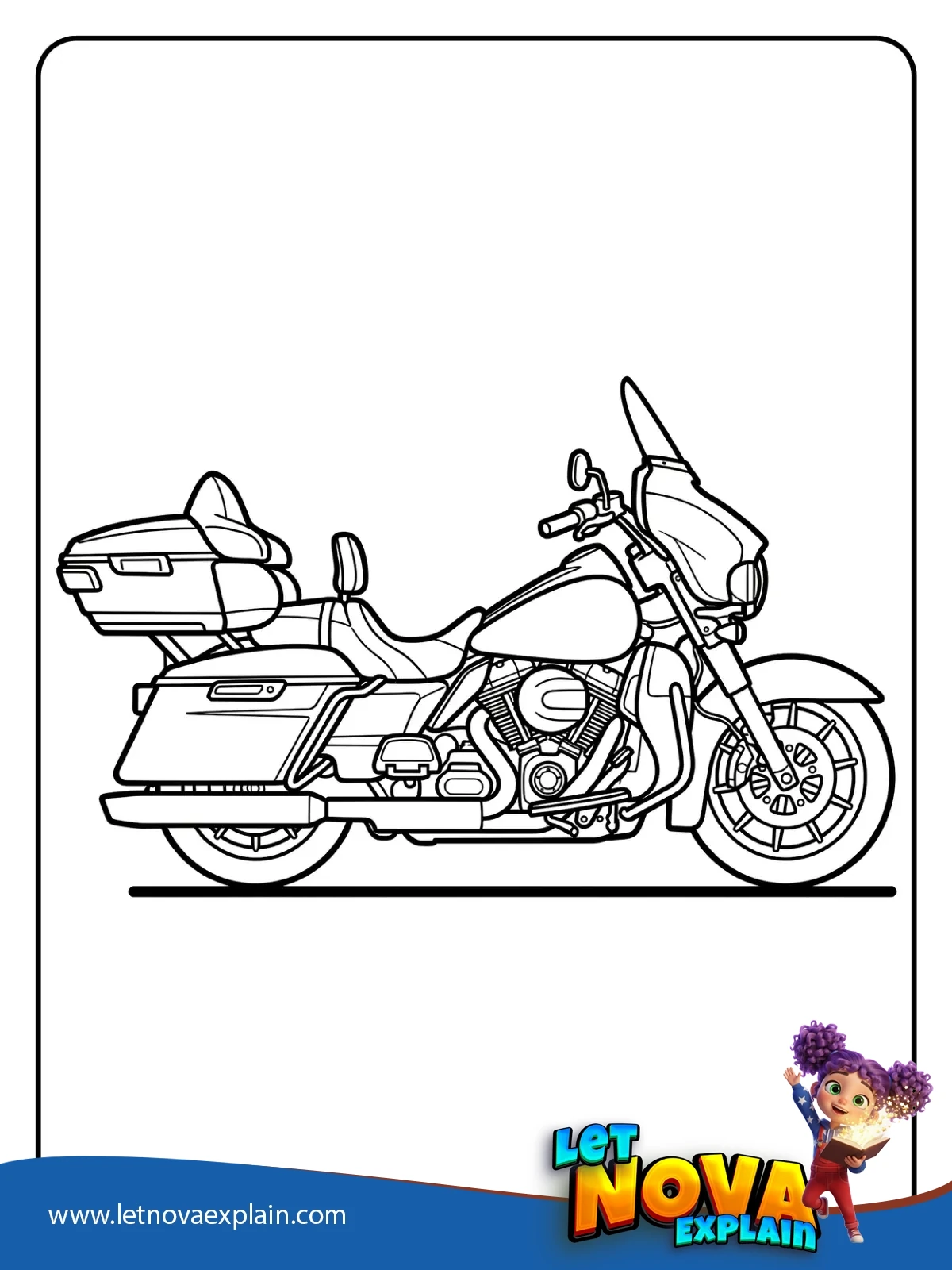Touring Bike With Side Boxes coloring — Page de coloriage