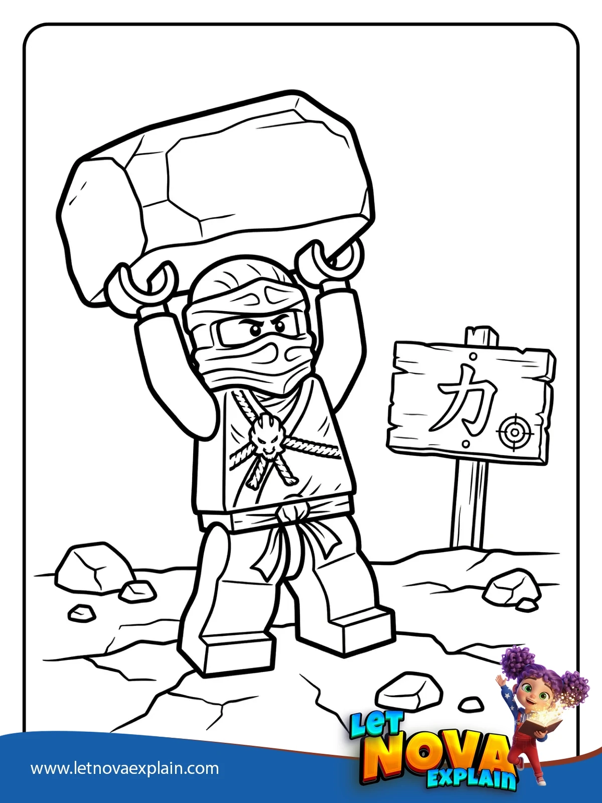 Cole Lifting a Big Stone coloring — Disegno da colorare
