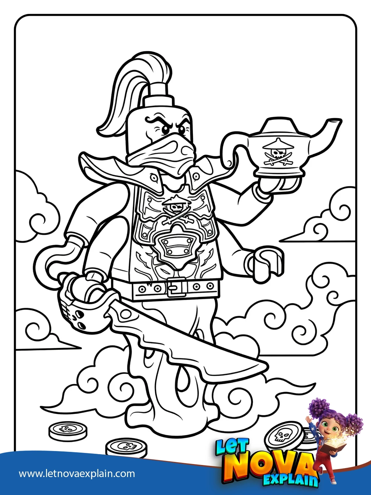 Nadakhan with a Magic Lamp coloring — Disegno da colorare