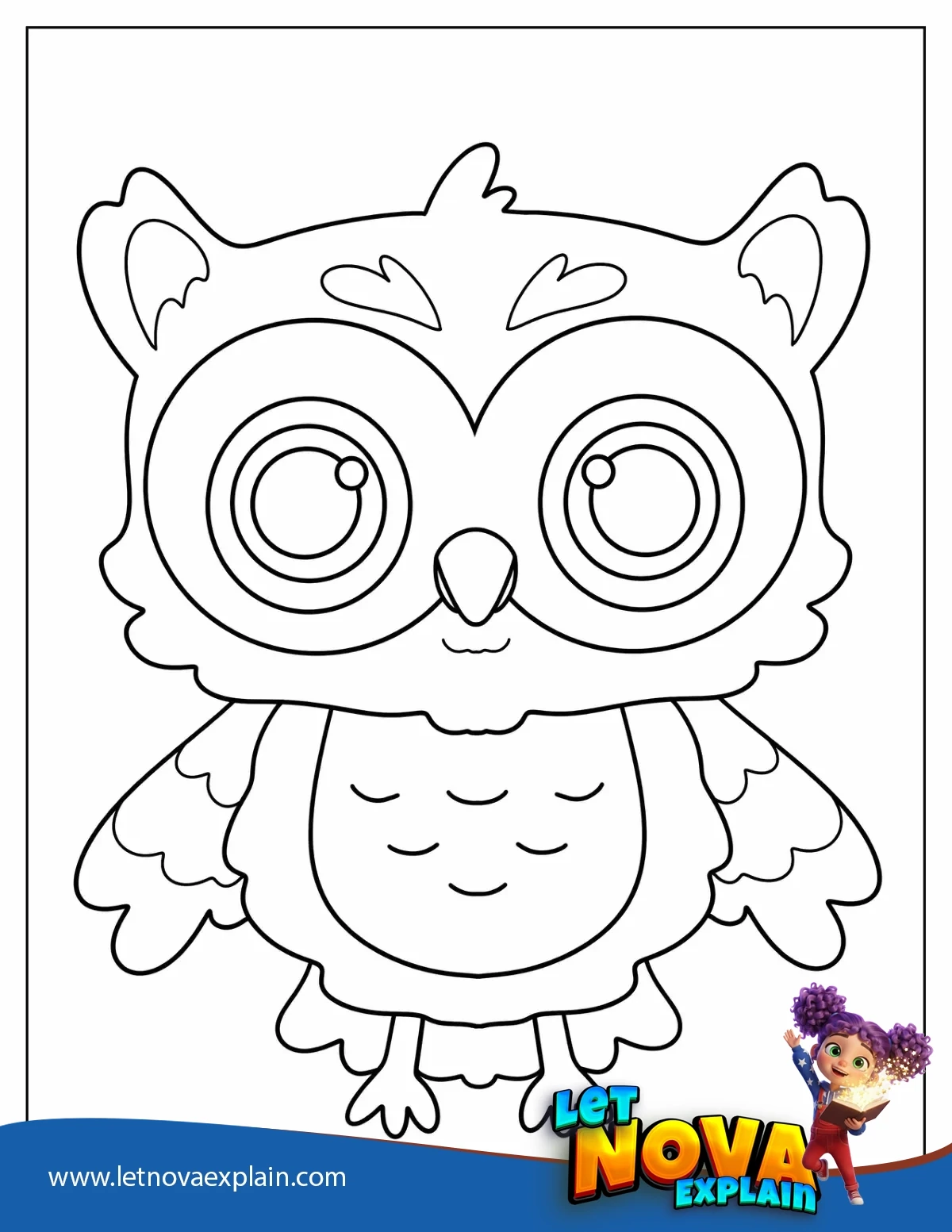 Coloring Sheet Of Baby Owl To Color — PDF imprimible