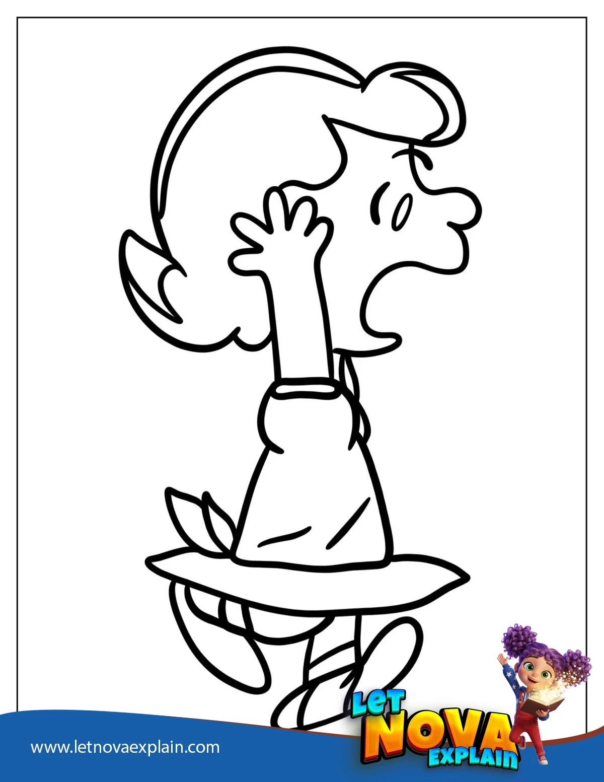Coloring Sheet Of Lucy From Peanuts — PDF stampabile