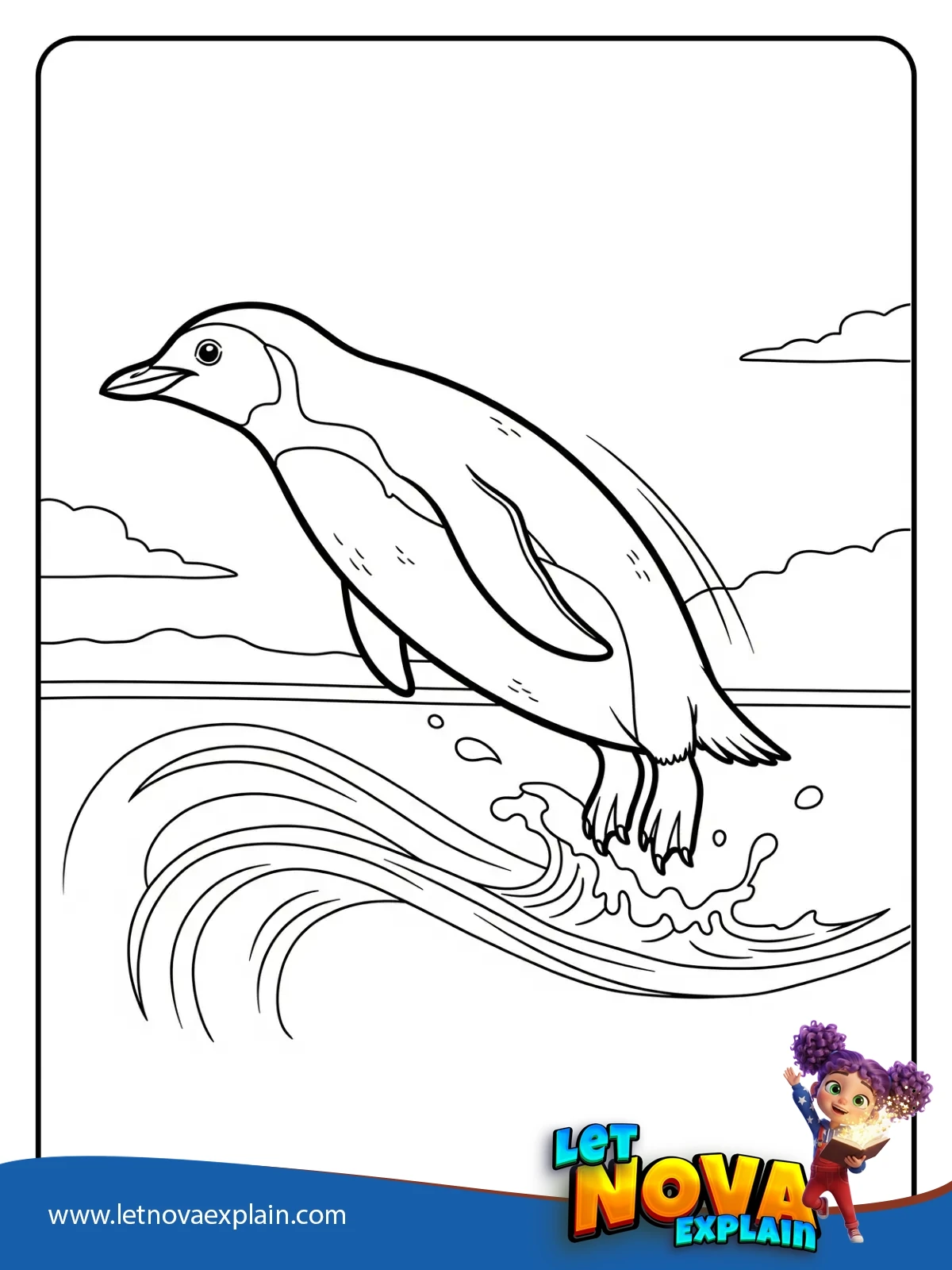 Porpoising Through Waves coloring — صفحة تلوين