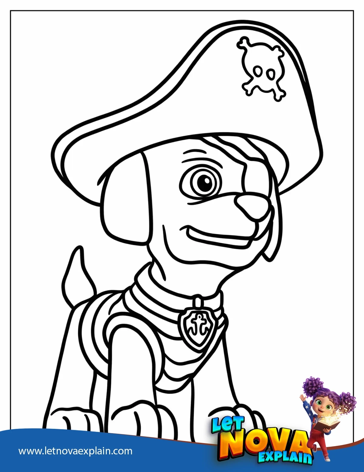 Adorable Pirate Zuma Coloring Page For Preschoolers — Coloring page