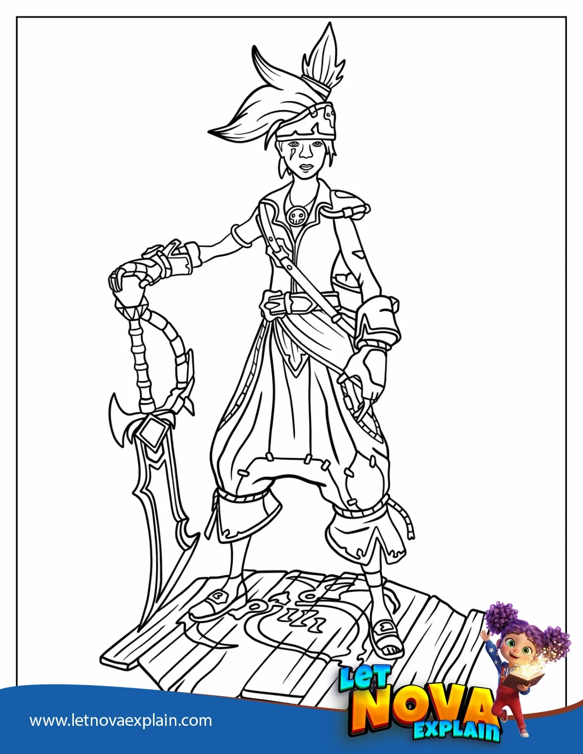 Detailed Outline Of Pirate Ekko — Coloring page