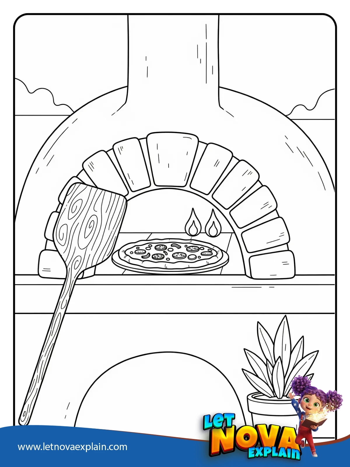 Brick Oven Peek coloring — Coloring page
