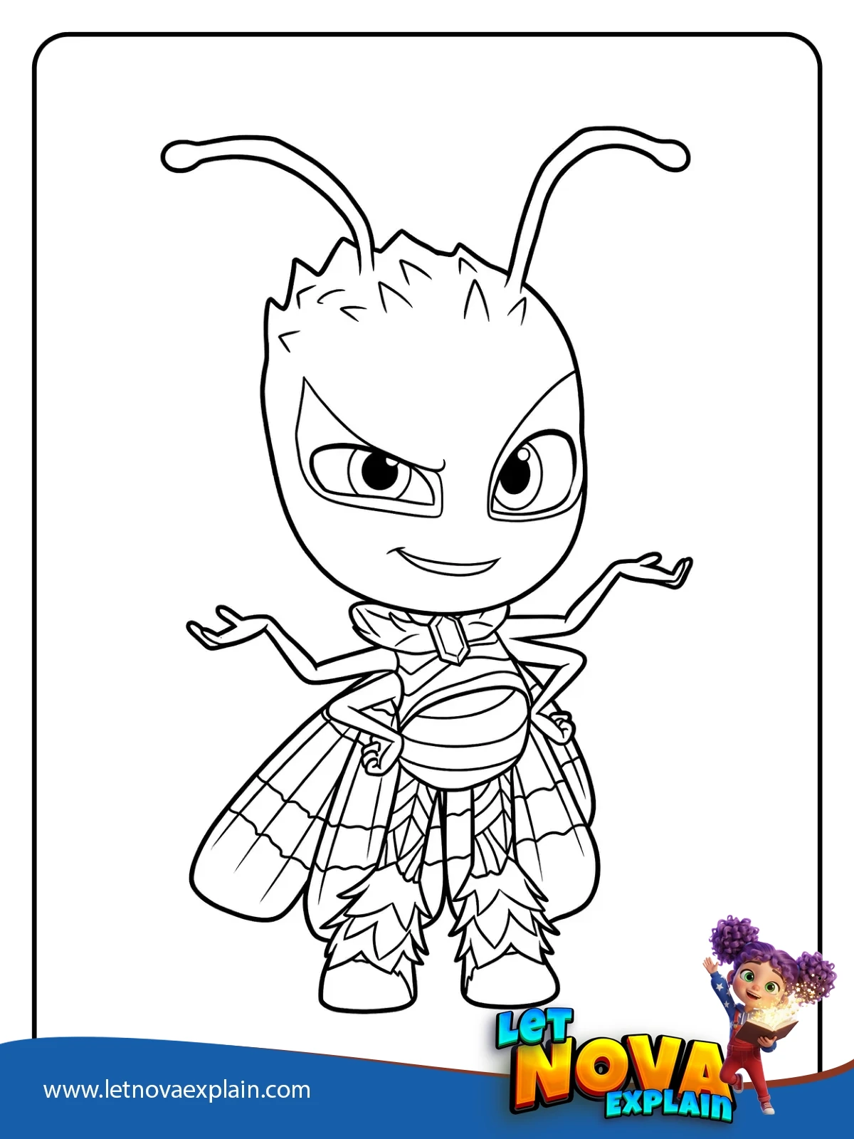 Motsuki Moth Villain Pose coloring — Coloring page