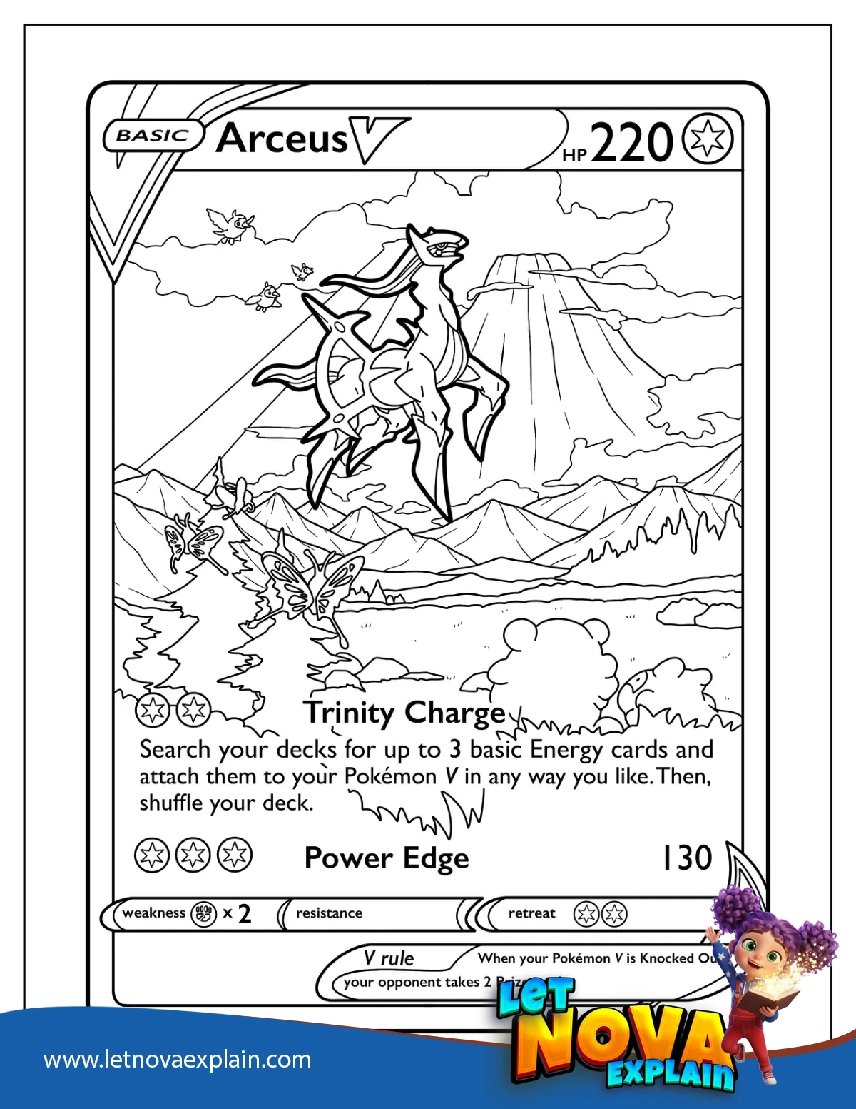 Arceus Trinity Charge Pokemon Card — Coloring page