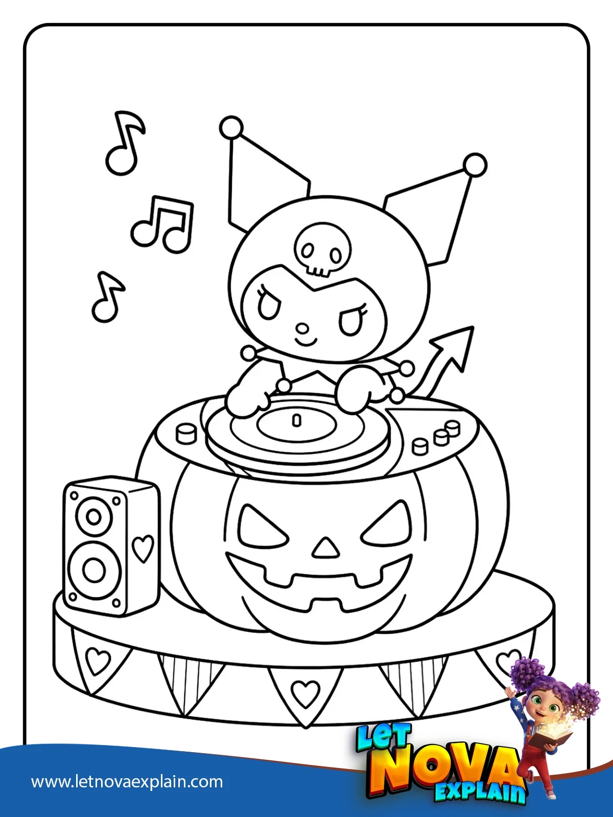 Kuromis Pumpkin DJ Booth coloring — Coloring page