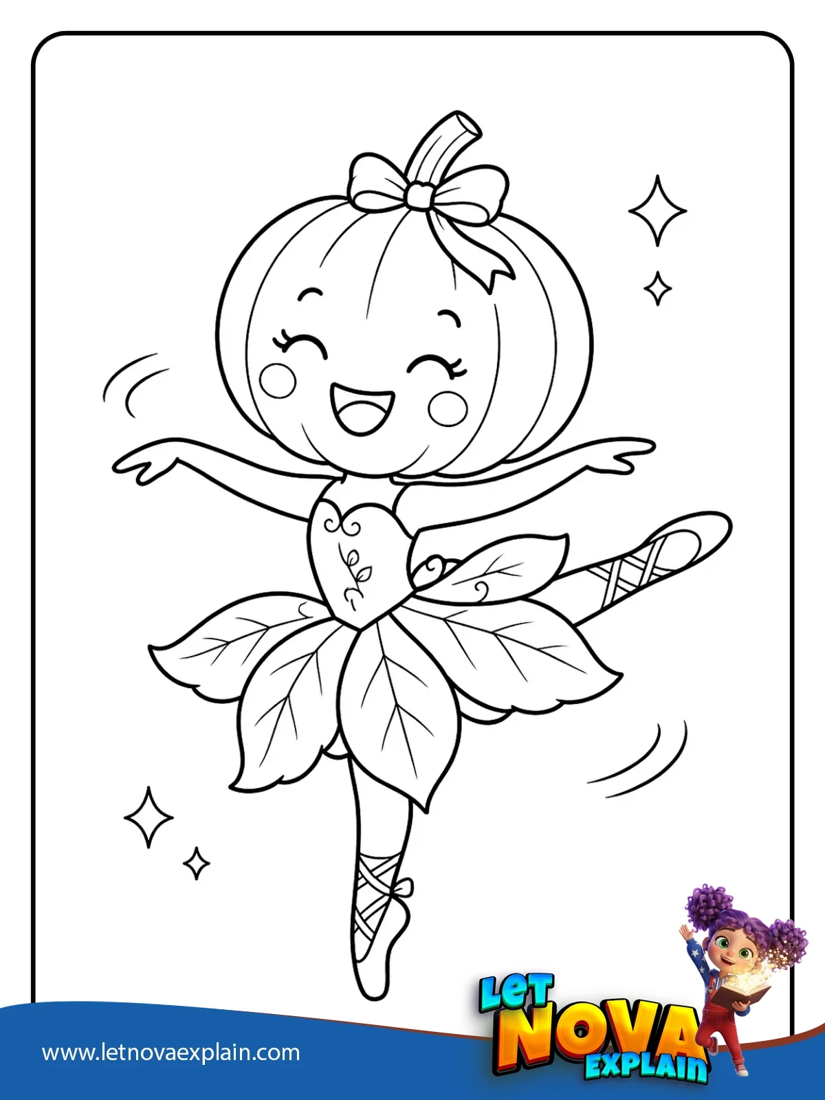 Pumpkin Ballerina Twirl coloring — Coloring page