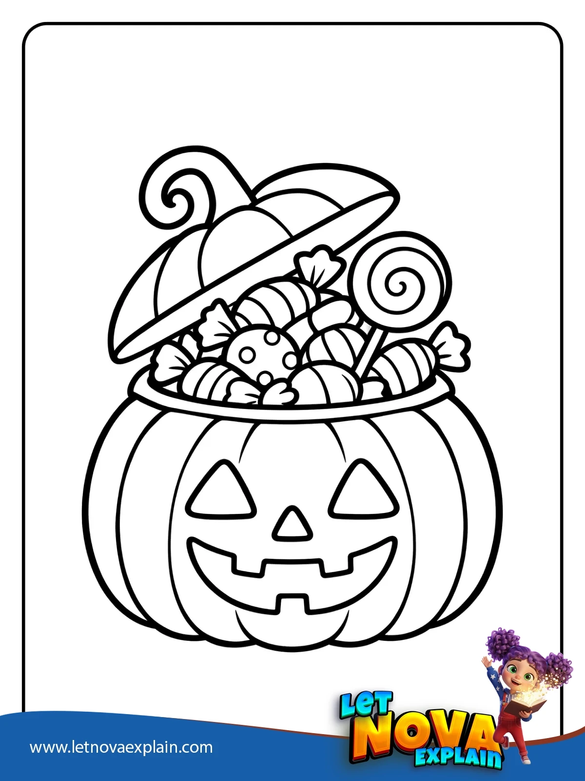 Pumpkin Candy Surprise coloring — Coloring page
