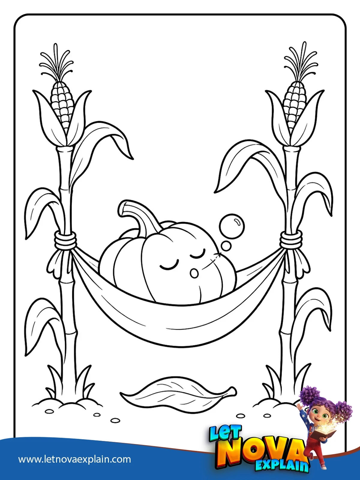 Pumpkin Hammock Nap coloring — Coloring page