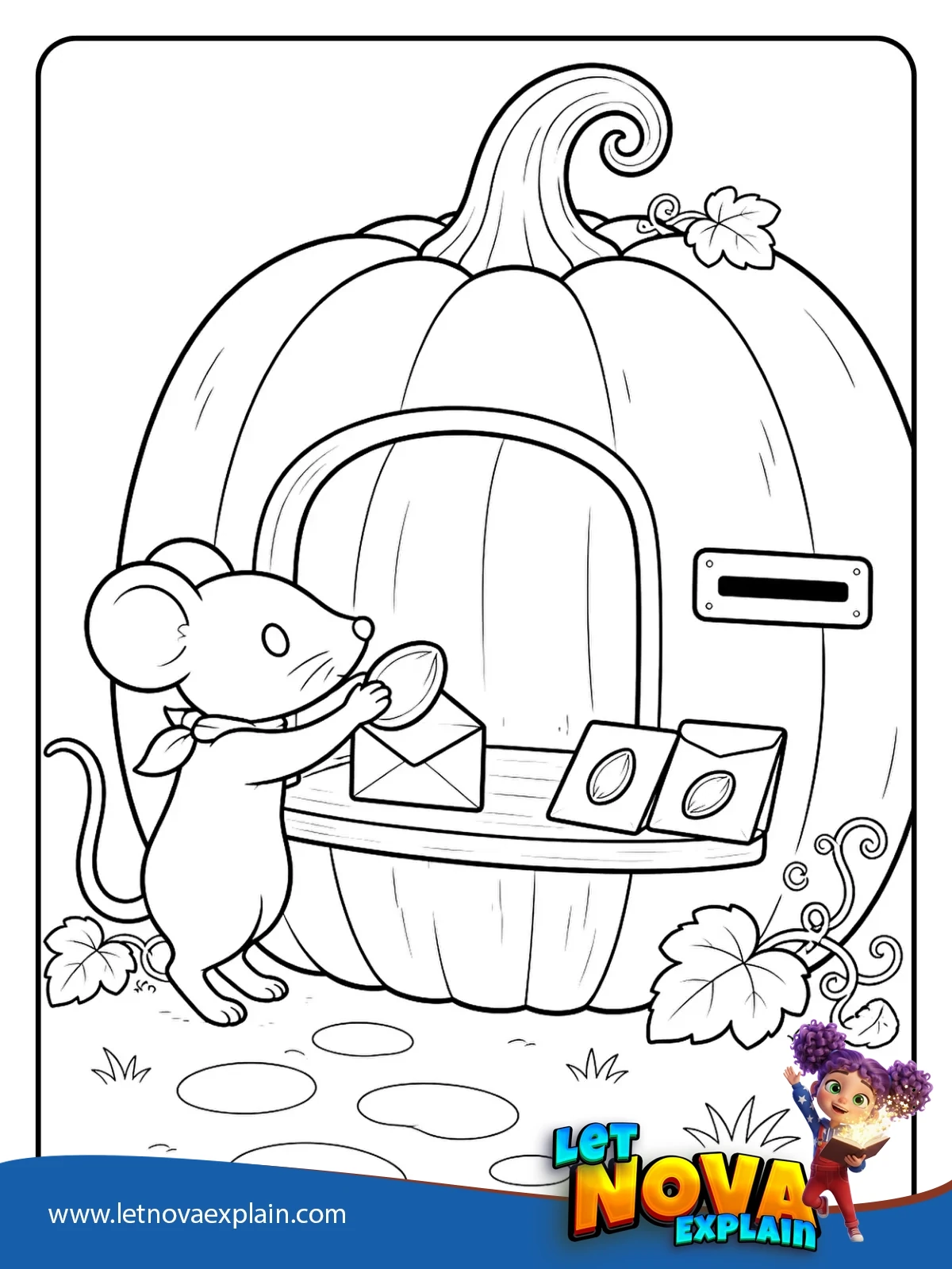 Pumpkin Seed Post Office coloring — Coloring page