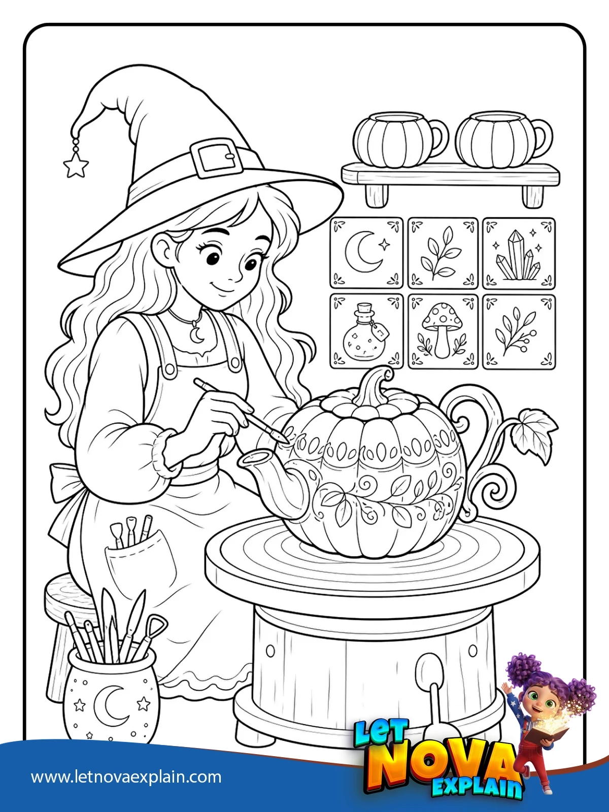 Pumpkin Teapot Studio coloring — Coloring page