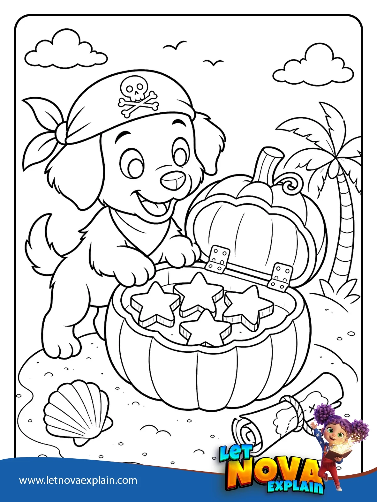 Pumpkin Treasure Chest coloring — Coloring page
