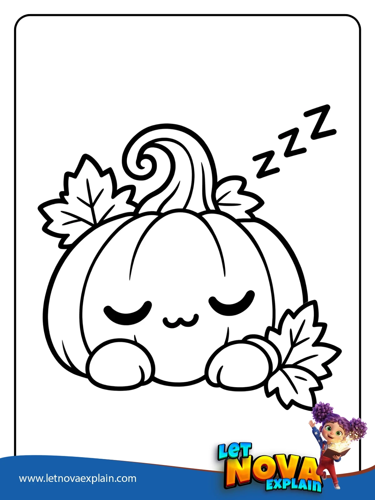 Pumpkins Fall Nap coloring — Coloring page