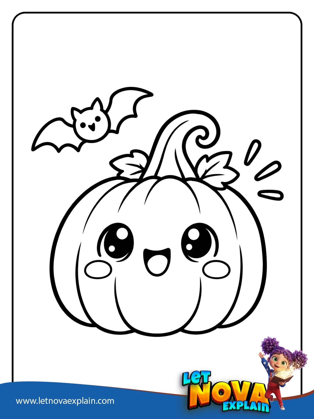 Pumpkins Little Bat Friend coloring — Coloring page