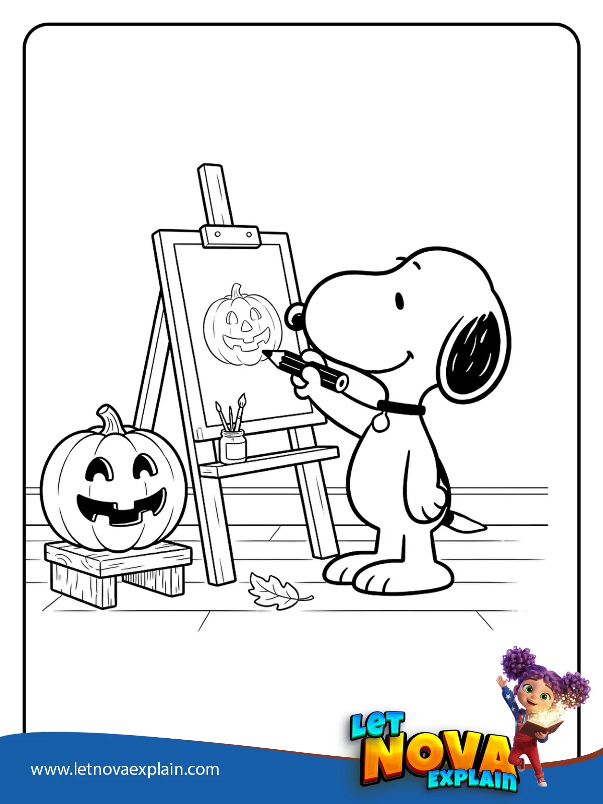 Snoopys Pumpkin Portrait coloring — Coloring page