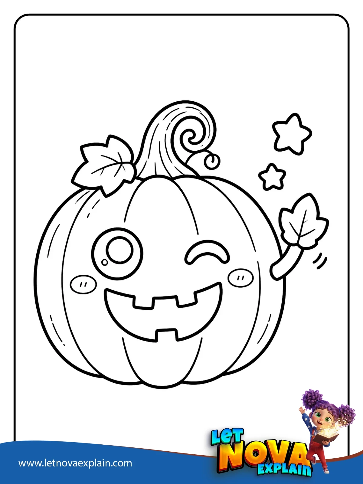 Winking Pumpkin Hello coloring — Coloring page