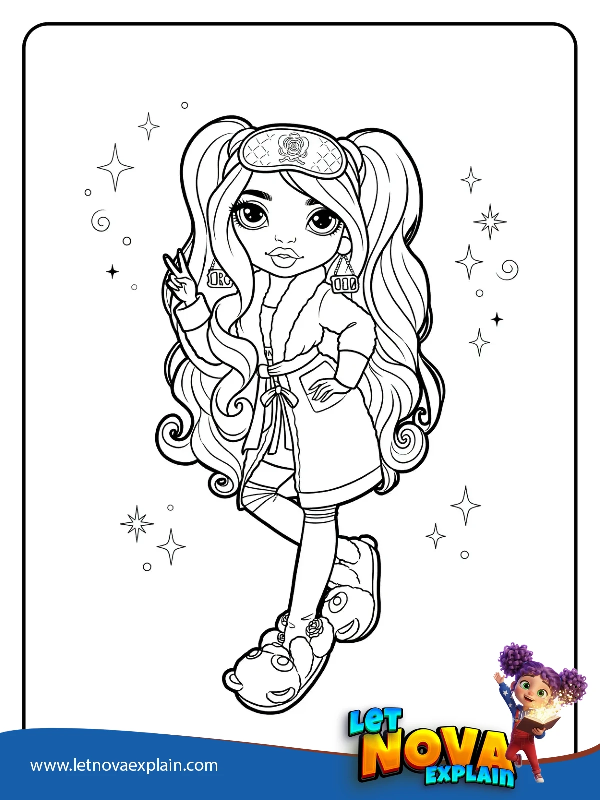 Brianna Dulce Sleepover Style coloring — Coloring page