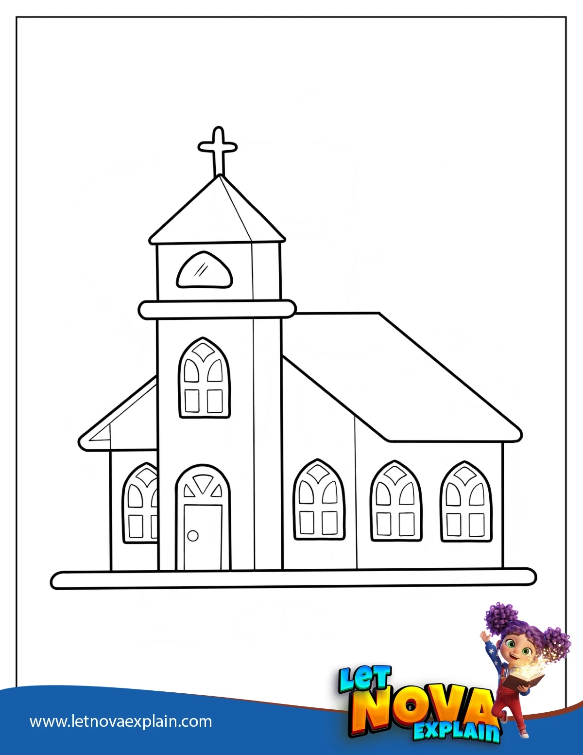 Angled View Of A Small Church Building — Printable PDF