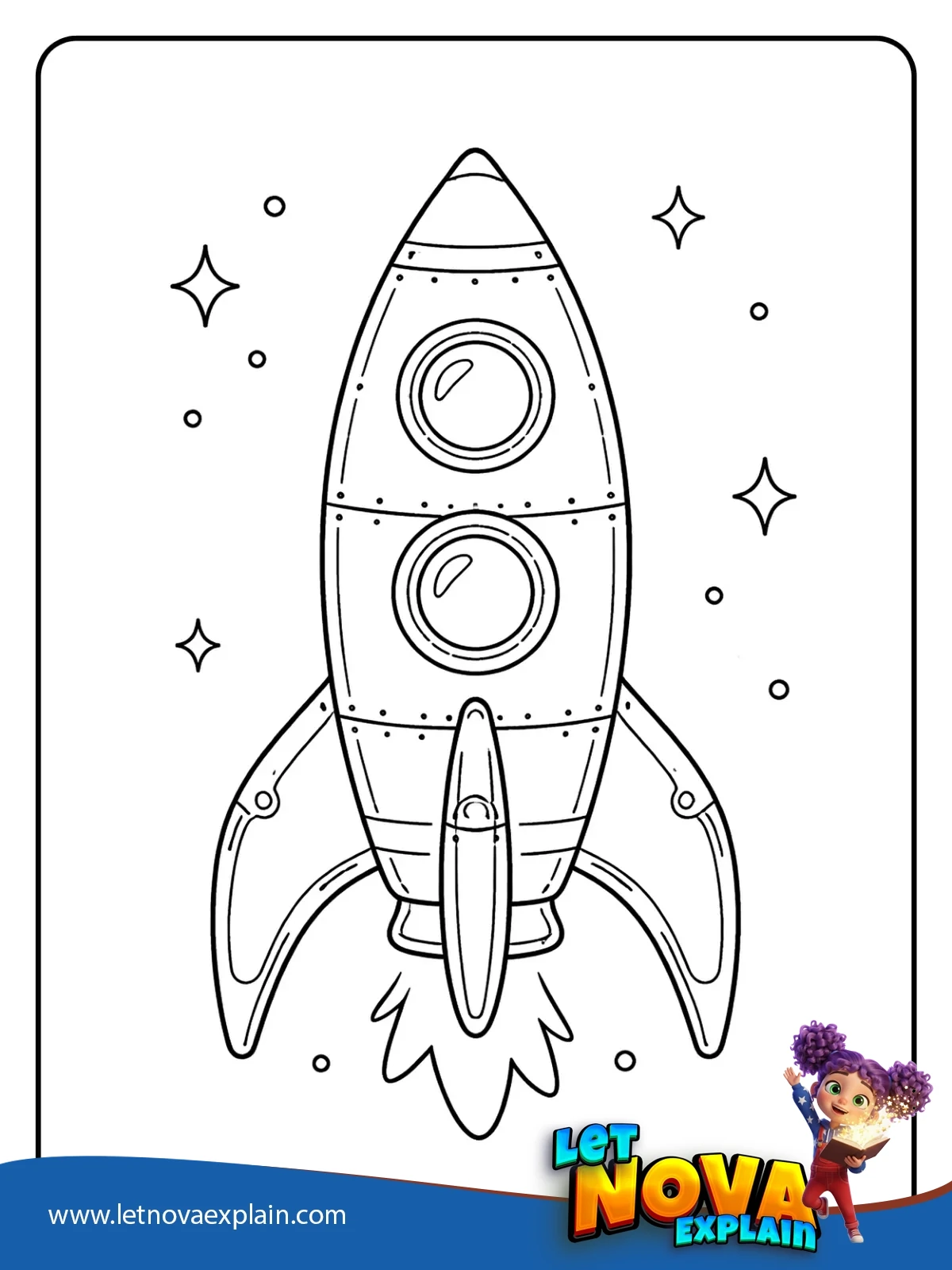 Twin Window Space Ship coloring — PDF stampabile