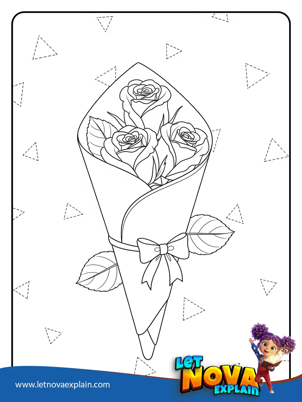 Wrapped Cone Bouquet coloring — Coloring page