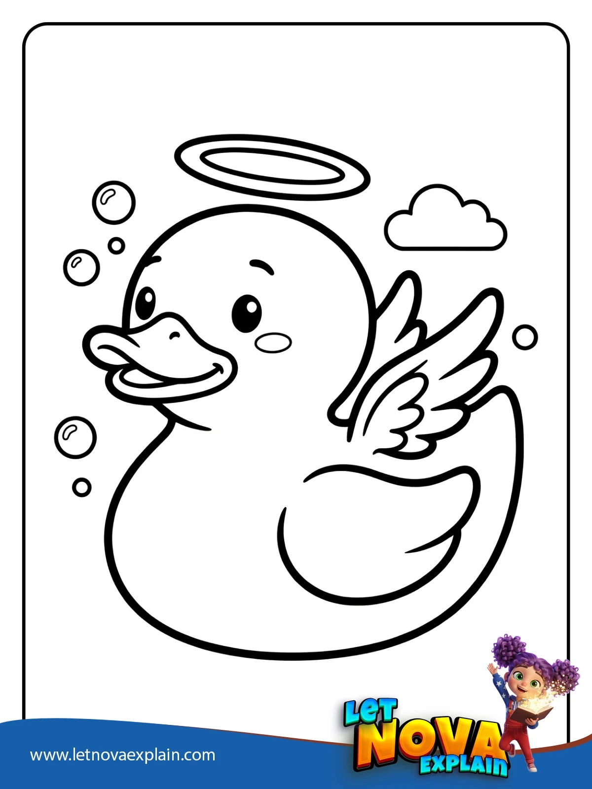 Angel Rubber Duck coloring — Página para colorear