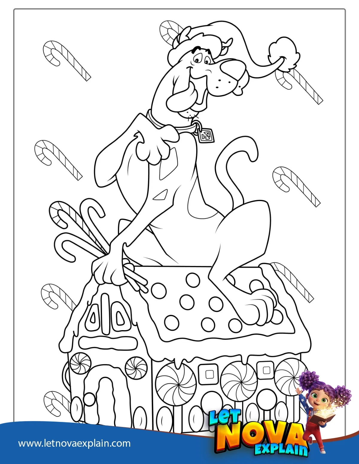 Coloring Page Of Christmas Themed Scooby Doo — صفحة تلوين