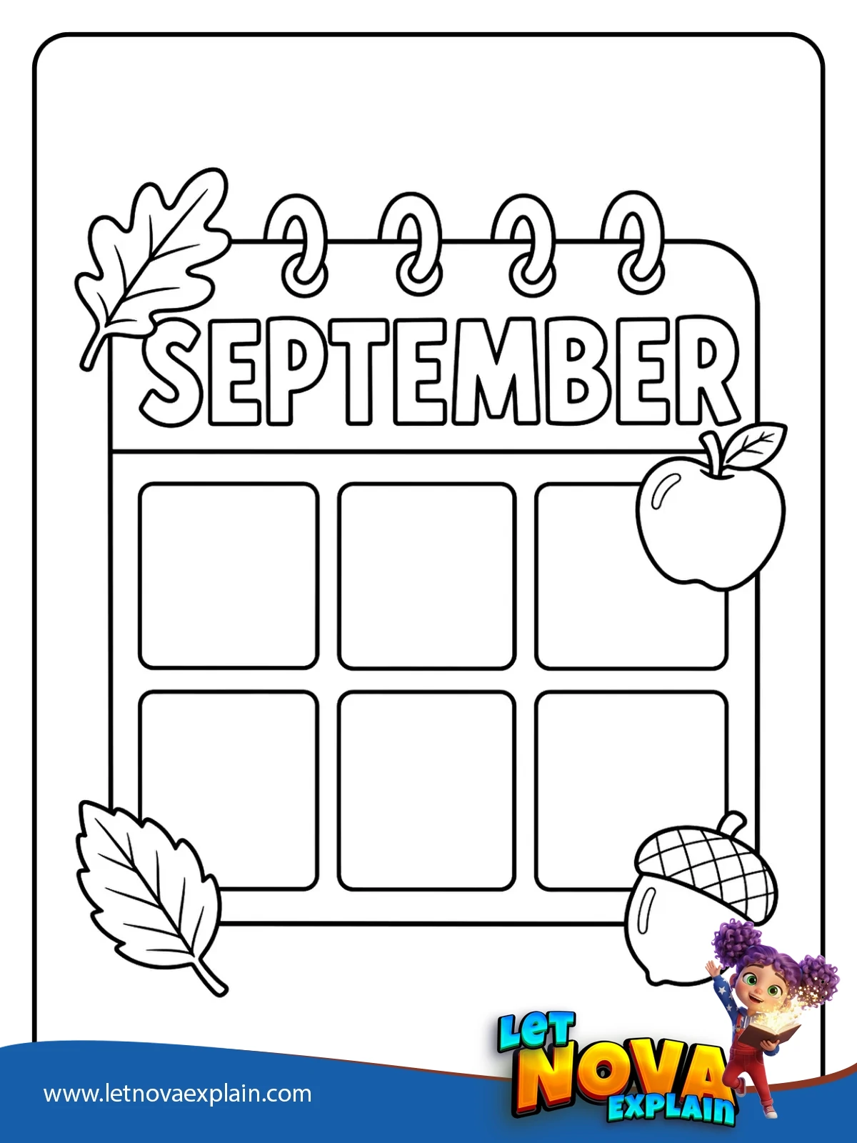 Calendar coloring — PDF stampabile